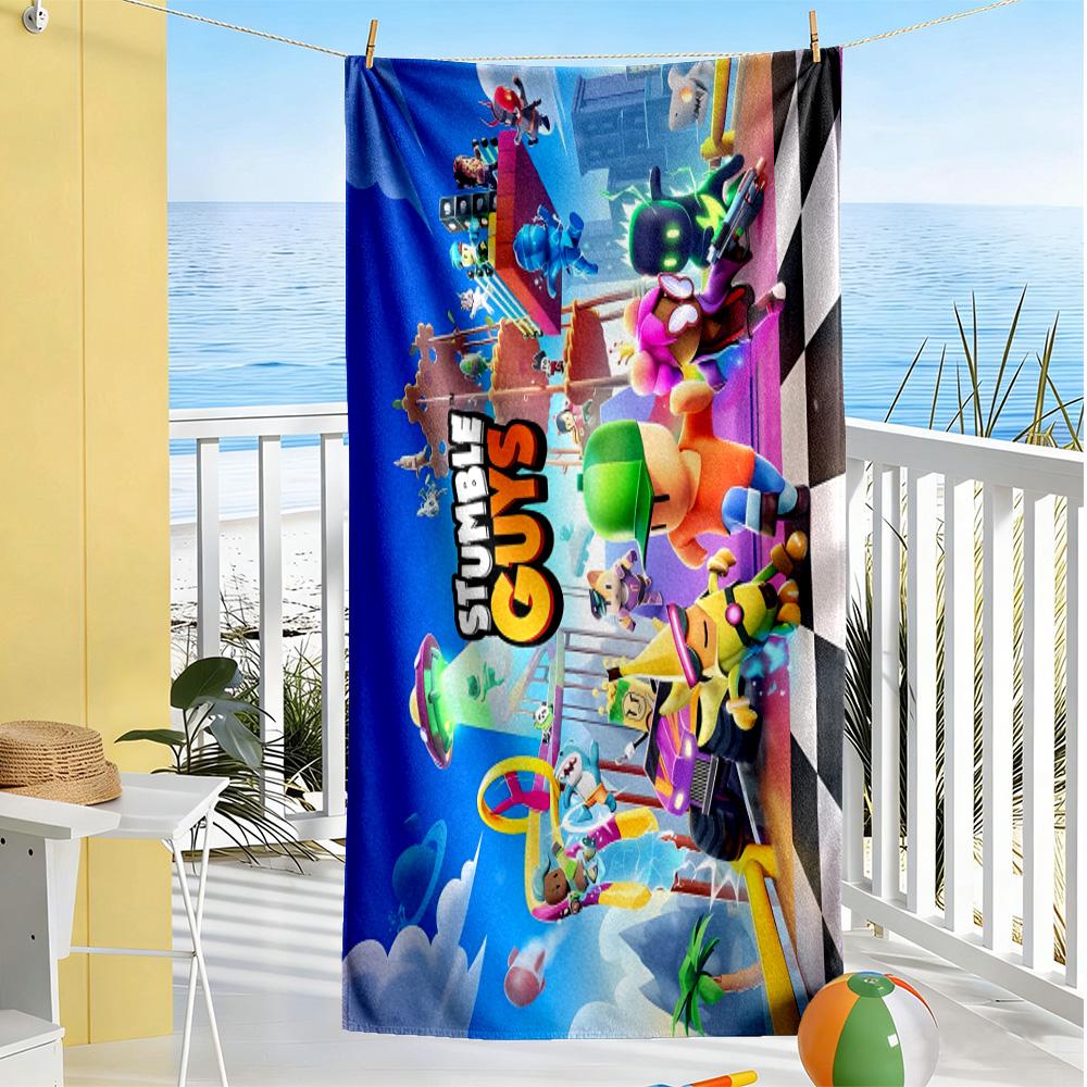 Stumble Guys: Fun Adventure Beach Towel Super Soft & Absorbent Comfortable Lightweight