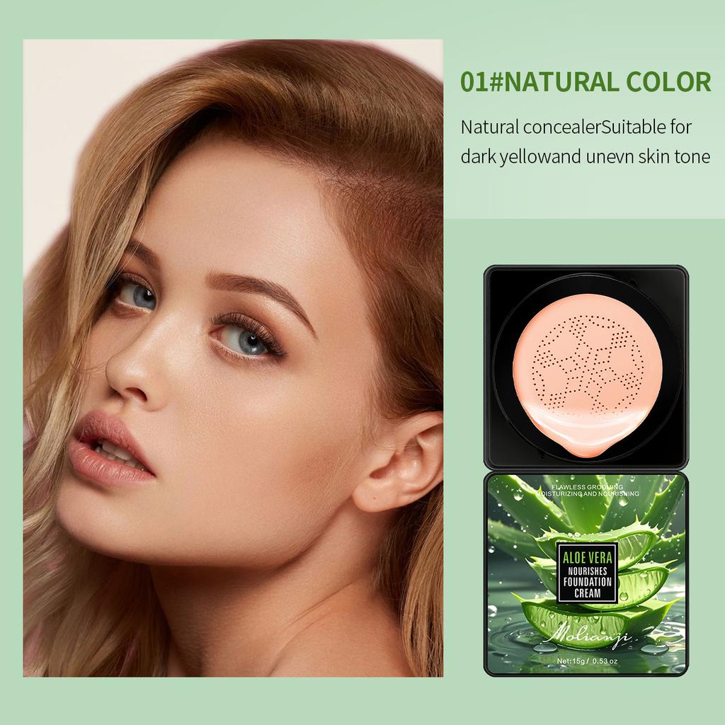 Питательный тональный крем с алоэ вера, водостойкий, контролирующий жирный блеск, стойкий макияж, воздушная формула с глицерином, натуральный эффект BB-крема