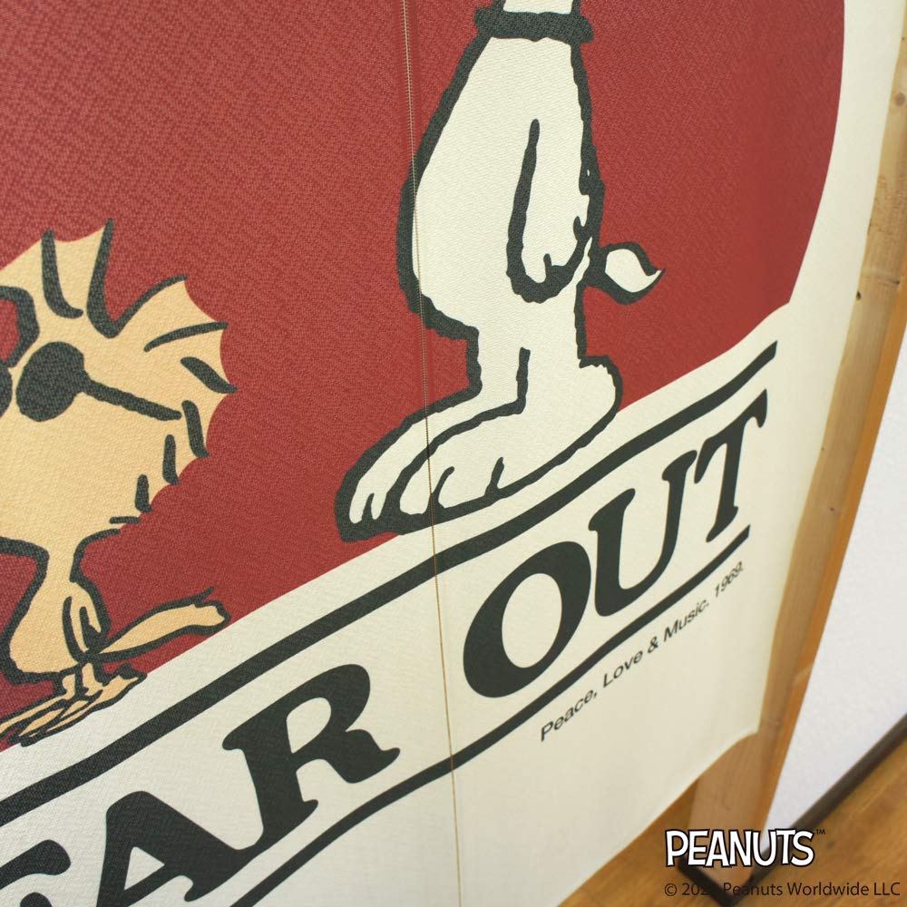 Мастерская Норен Занавеска-норен Snoopy PEANUTS SNOOPY Принт Норен 85 см ширина x 150 см длина FAR OUT 93868 - - Короткая занавеска, -