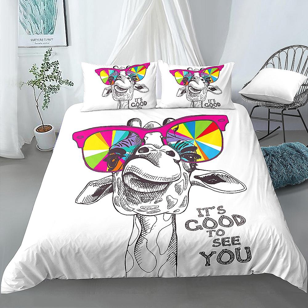 Пододеяльник из альпаки размера King Queen Kawaii Farm Animals комплект постельного белья для детей с рисунком ламы из альпаки 2/3 шт. полиэстеровый пододеяльник