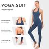 Новый женский облегающий быстросохнущий комбинезон для йоги - Спортивный фитнес-комплект для весны/лета с влагоотводящим эффектом