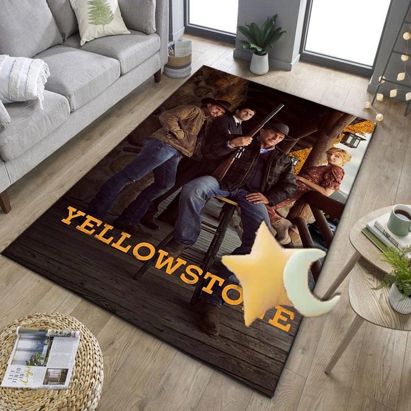 Yellows-tone Dutton Ranch Office Rug Chair Mat, Game Carpet, Suitable for Front Door, Bedroom, Living Room, Desk, Holiday Gift
