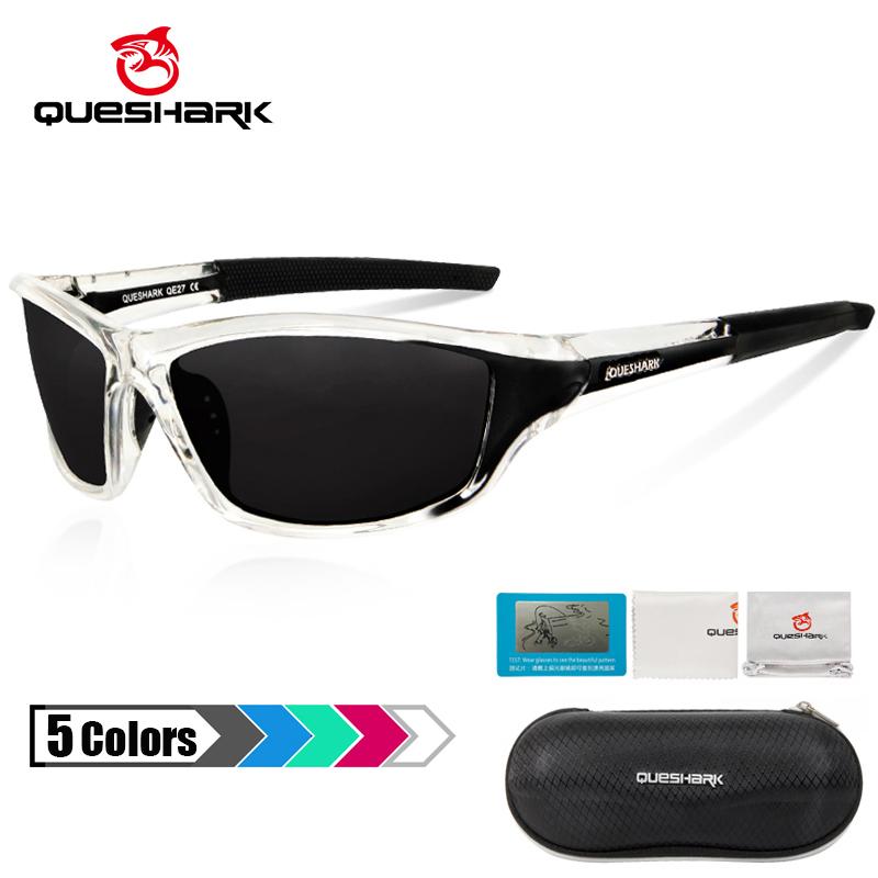 Queshark UV400 Polarized Camping Hiking Fishing Sport Eyewear Cycling Glasses MTB Bike Racing Bicycle Sunglasses Driving Goggles