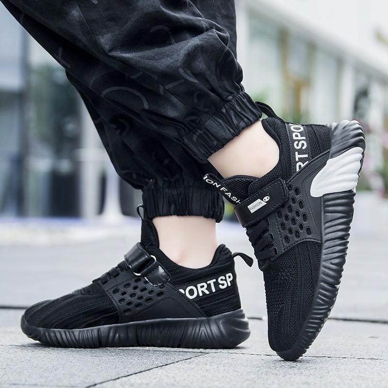 Boys Breathable Mesh Running Shoes Kids 6-12 Years Lightweight Anti-Slip Sport Sneakers