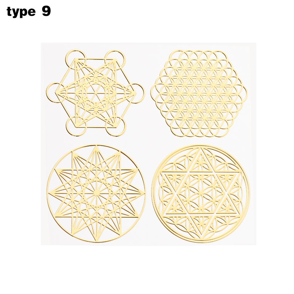 New Metal Energy Decor Sticker Flower Of Life Phone stickers Flower Life Tree Pyramid Epoxy Resin Material Jewelry Decor