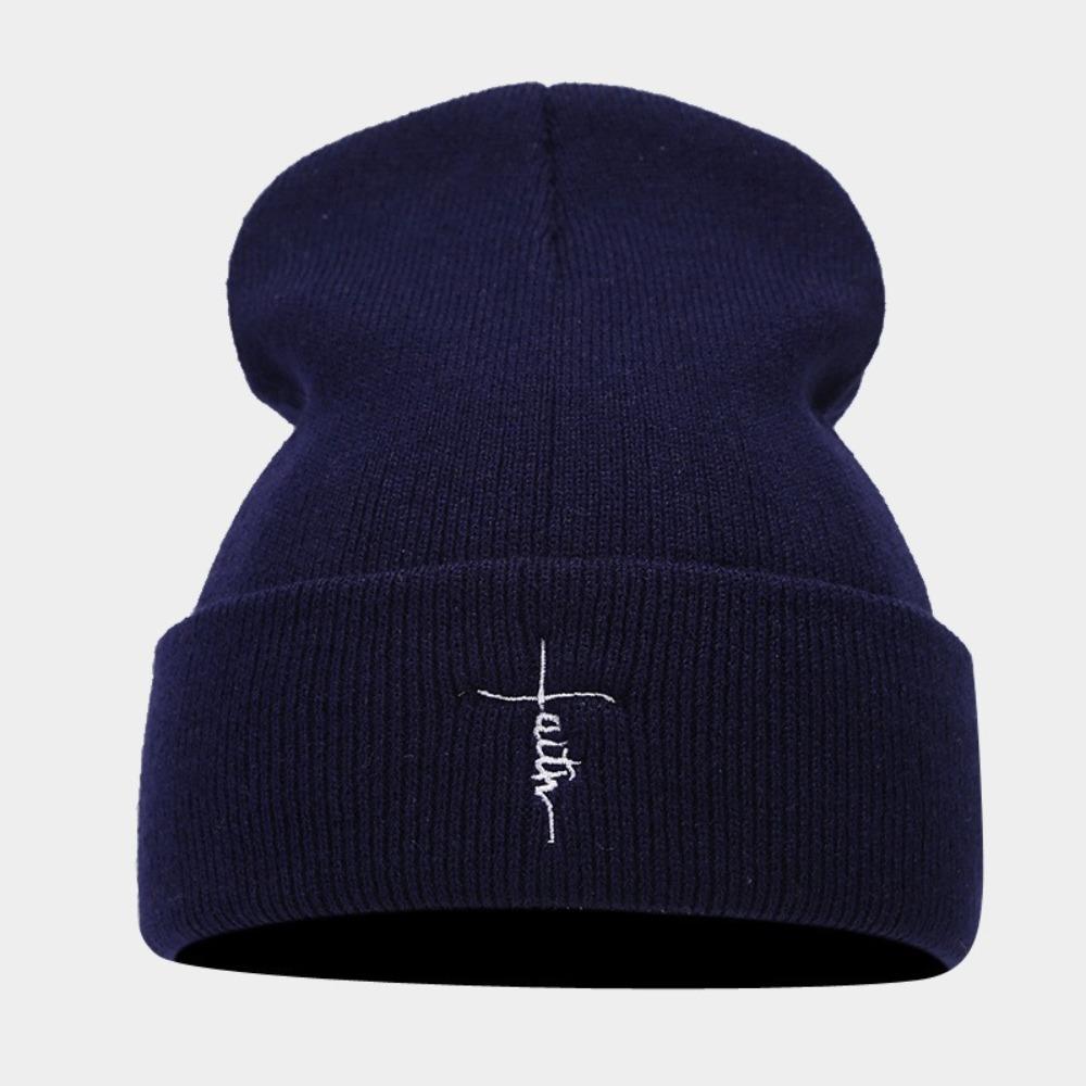 Embroidered Beanies Hats Cotton Knitted Hats Winter New Ear Protection Hat