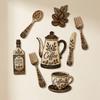 7Pcs Vintage Floral Coffee Element Wall Plaques Rustic Distressed Dining Room Wall Decor Set  Bar