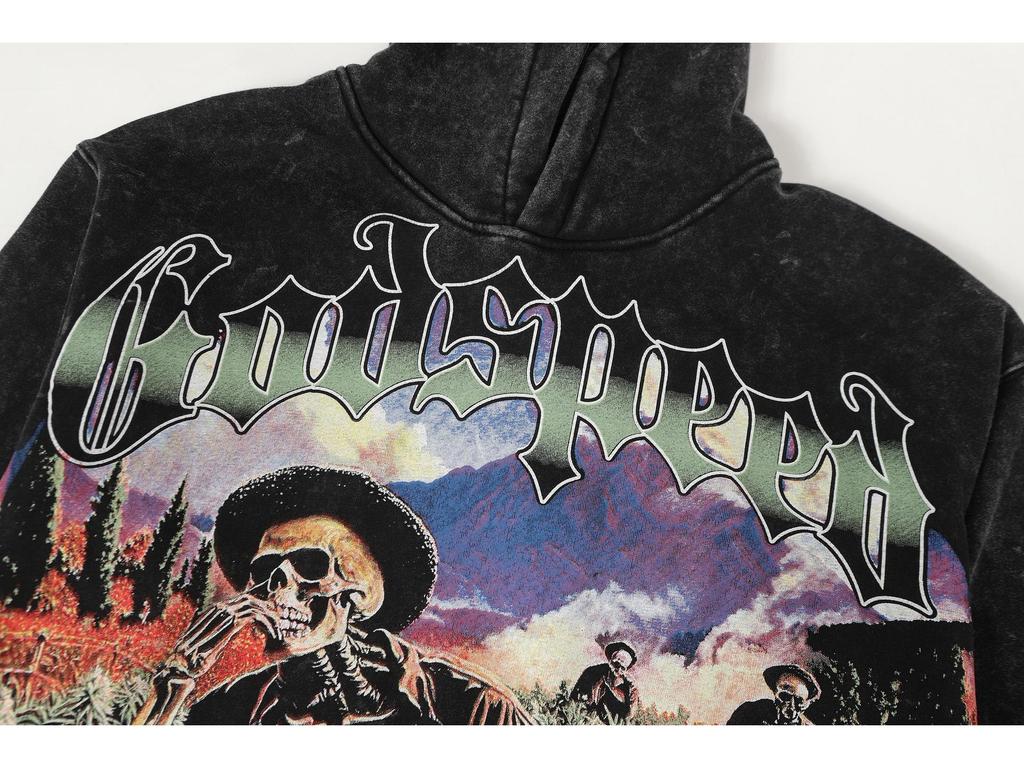 Godspeed 25ss Retro Washed Pure Cotton American Hip Hop Hoodie (Autumn/Winter Collection)