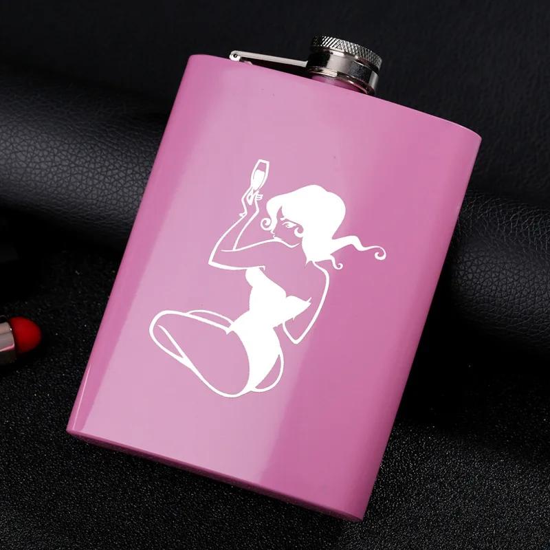 Hip Flask 8 Oz Stainless Steel Flask for Alcohol Pocket Bottle for Whiskey Liquor Wine Alcohol Whiskey Women Friend Gift