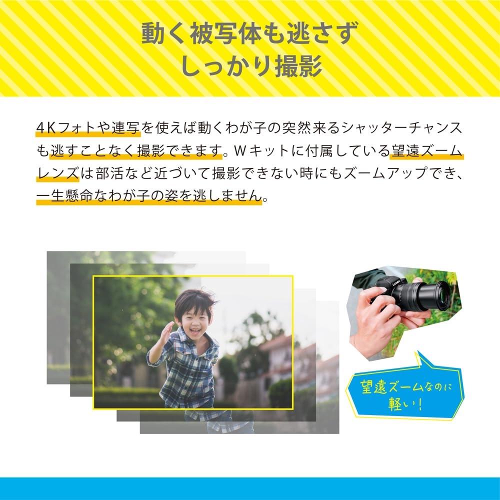 Panasonic Компактная и легкая беззеркальная однообъективная камера Lumix, комплект со стандартным зум-объективом, с рукояткой-штативом, черная DC-G100DV-K