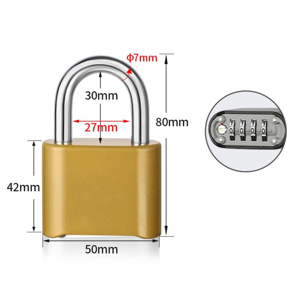 Waterproof Number Combination Padlock Safe Anti-theft Lock Practical 4-Digit Password Lock Toolbox
