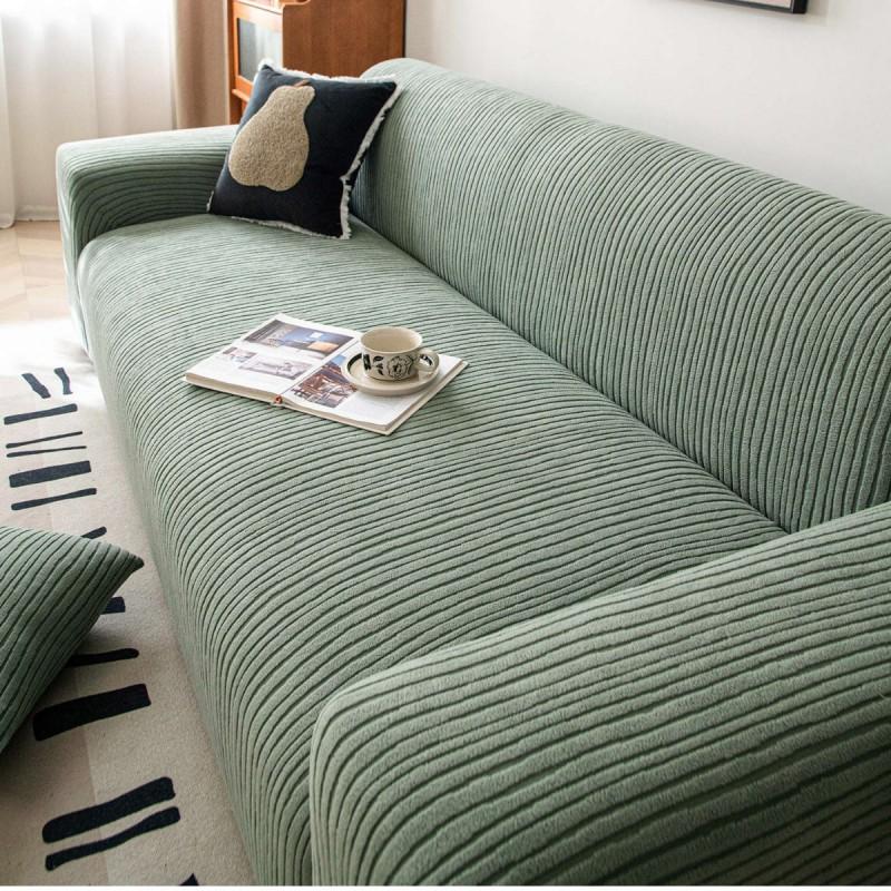 Cream Style Jacquard Velvet Sofa Cover All Season Anti Cat Scratch Full Wrap Universal