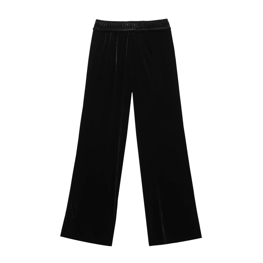 2024 Зимняя Новинка Женская Бархатная Рубашка с Длинным Рукавом и Повседневные Брюки - Европейский/Американский Стиль