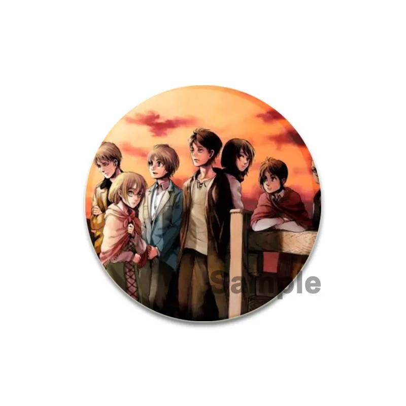 32/44/58 мм аниме Атака титанов Броши для ювелирных изделий Аксессуары Косплей Значок Мультфильм Подарочные рюкзаки Сумки Кнопки Значки Фанаты Коллекция