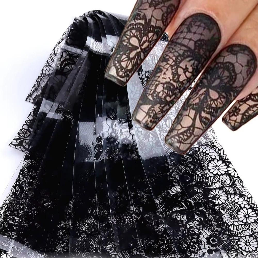 Lace Design Nail Foils Stripe Pattern Nail Art Stickers Professional Manicure Decals Manicure DIY