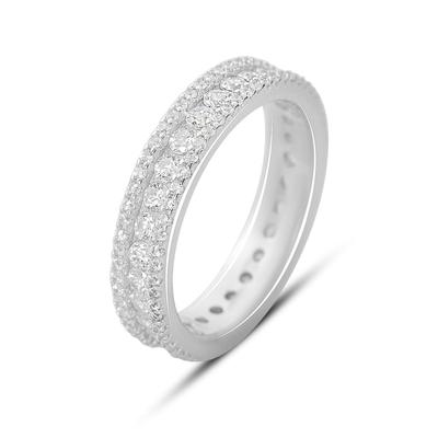 Серебряное кольцо с фианитами, вес изделия 4,04 гр (2160953)