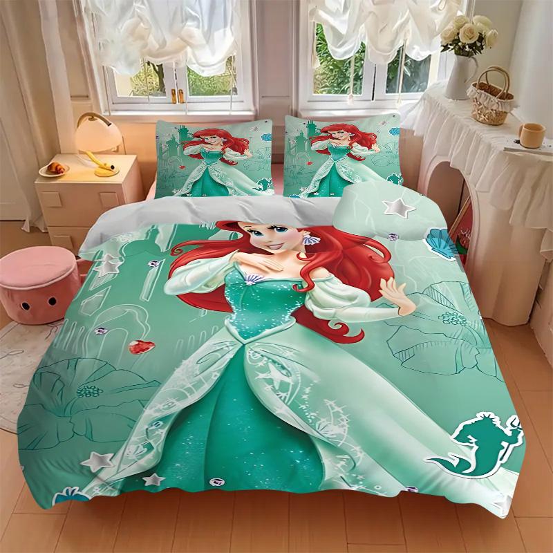 Mermaid Princess Fantasy Print 3Pcs Bedding Setduvet Cover With 2 Bedropillowcase Home Birthday Gift