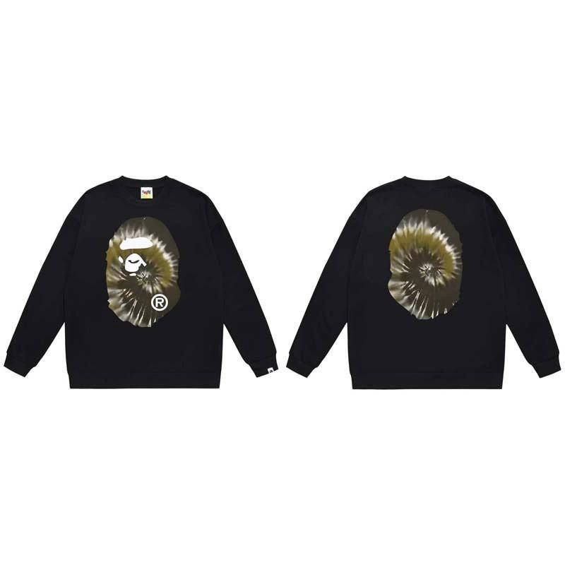 BAPE-Style Heavyweight Cotton Crewneck Sweatshirt Mens Oversized Streetwear Pullover Fall