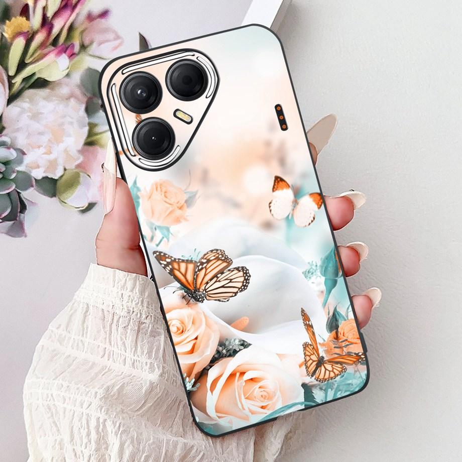 Черный Силиконовый Чехол Для Tecno Pova 7 4G 5G / Pova 7 Pro Pova7 Ultra Neo Funda Дизайн Кошка Цветок Дракон Бампер Мягкая Capa