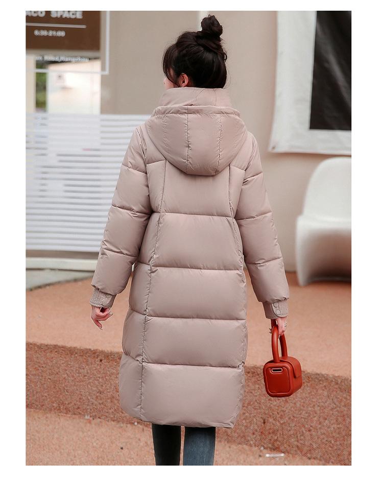 Женская осенне-зимняя однотонная приталенная с капюшоном утолщенная теплая женская куртка средней длины, 5 цветов