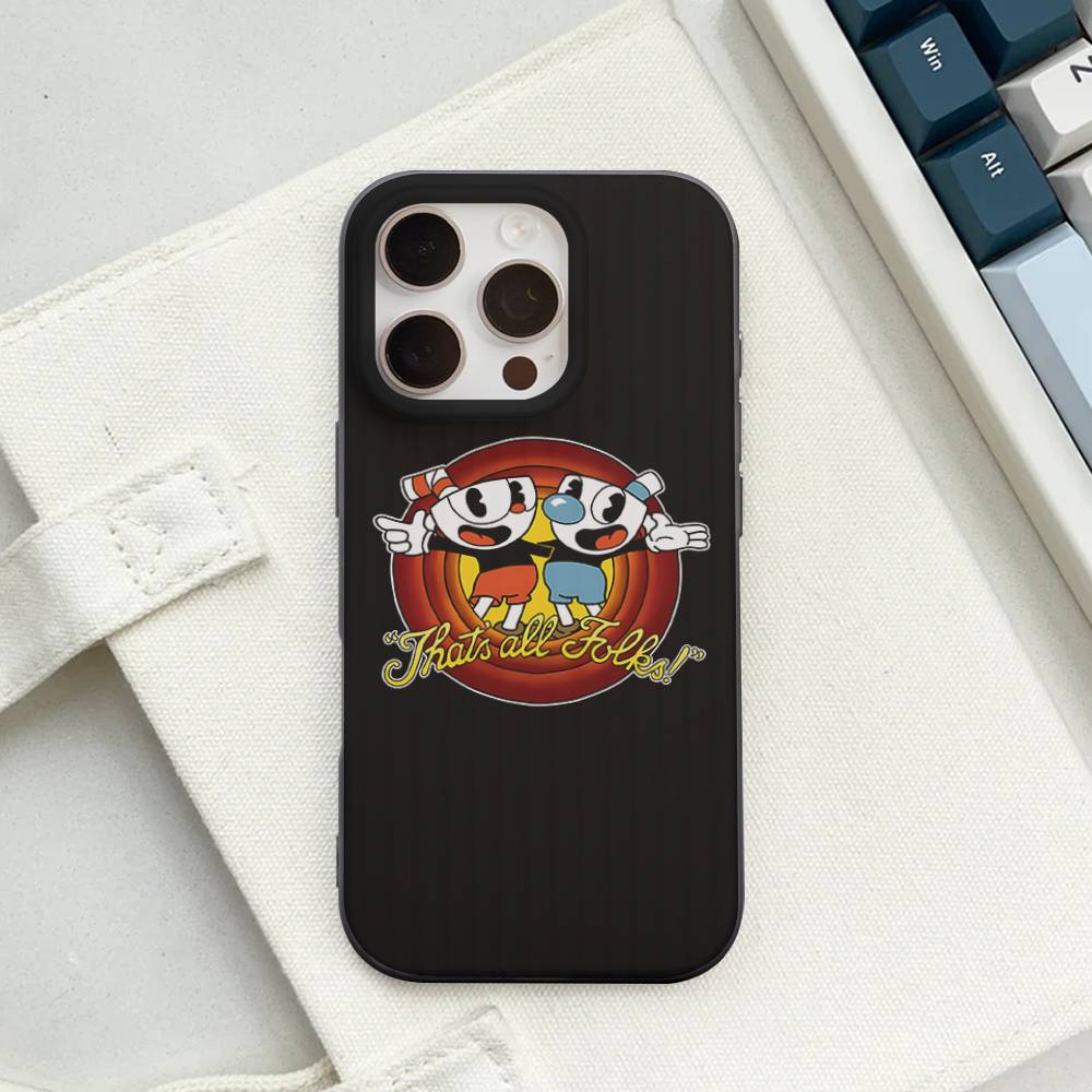 Чехол для телефона с мягким гофрированным покрытием в стиле C-Cuphead Classic Game для iPhone 11 12 13 14 15 16 17 Pro Max Plus Волнистый силиконовый чехол