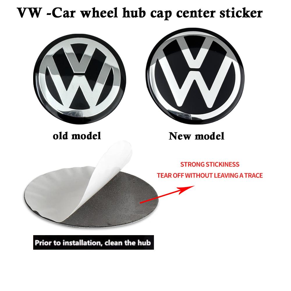 4Pcs 56/60/65mm Car Wheel Center Cover Stickers Hub Cap Badge For Volkswagen VW R Polo Passat Rline Golf Tiguan Jetta GTI TouranNB8
