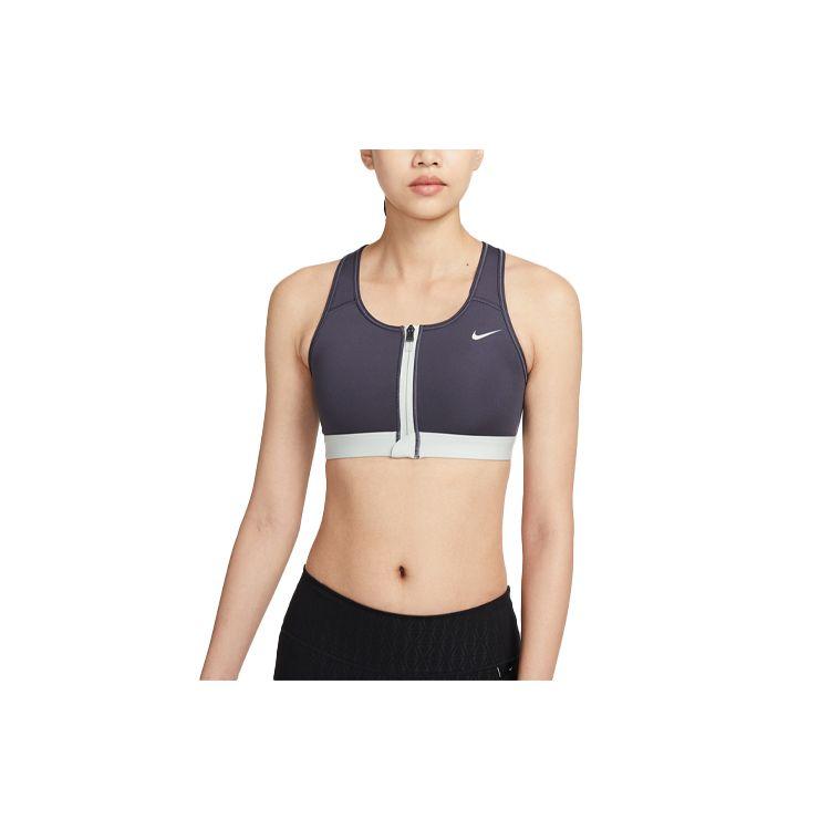 Nike Спортивный бюстгальтер Dri-Fit Color Block со средней поддержкой, с молнией спереди, женское нижнее белье, черное FD4807-015