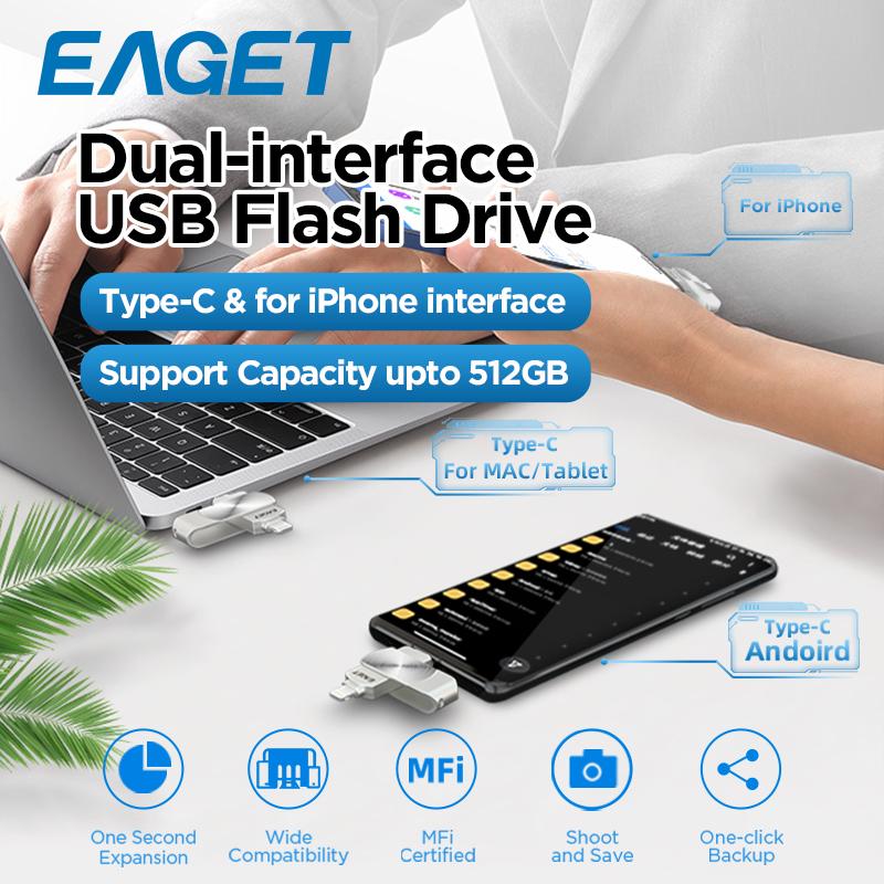 Сертифицированный MFi флэш-накопитель для телефона USB-накопитель, высокоскоростной внешний накопитель, совместимый с iPhone/iPad/Android/ПК