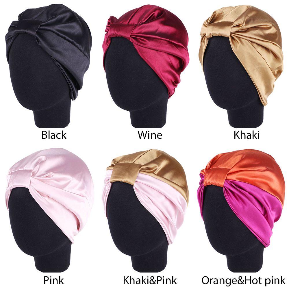 Мягкая шапочка-обертка для головы, шапка-тюрбан с сатиновой подкладкой, салонная шапочка, эластичная повязка для волос, ночная шапочка для сна