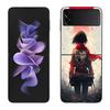Character MIKASA Case For Samsung Z Flip 6 5G Galaxy Z Flip 5 4 3 5G Black Hard Cell Phone Cover Luxury PC Shell Coque