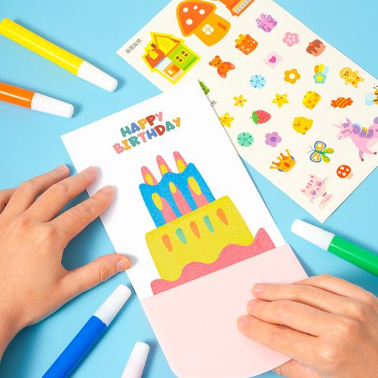 1 набор DIY Rainbow Scratch Painting Kit с красками, ручками, наклейкой-скребком