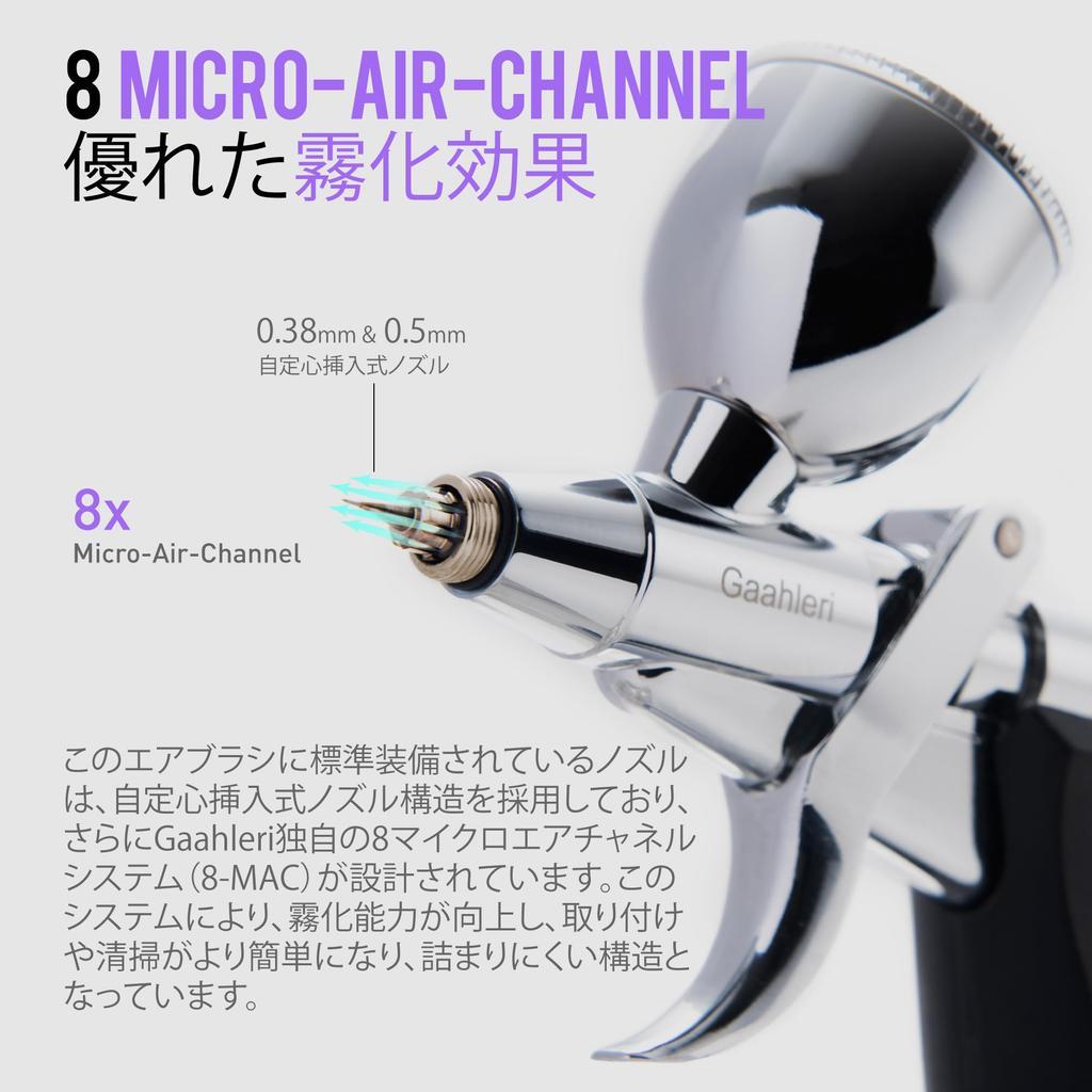 Аэрограф двойного действия Gaahleri – Серия Advanced GHAD-68 (Самоцентрирующееся вставное сопло / 0,38 и 0,5 мм)