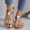 Women Wedges Bohemian Sandals New Retro Open Toe Beach Shoes Sandal Lady Casual Platform Rhinestone Sandalia Mujer Verano2024