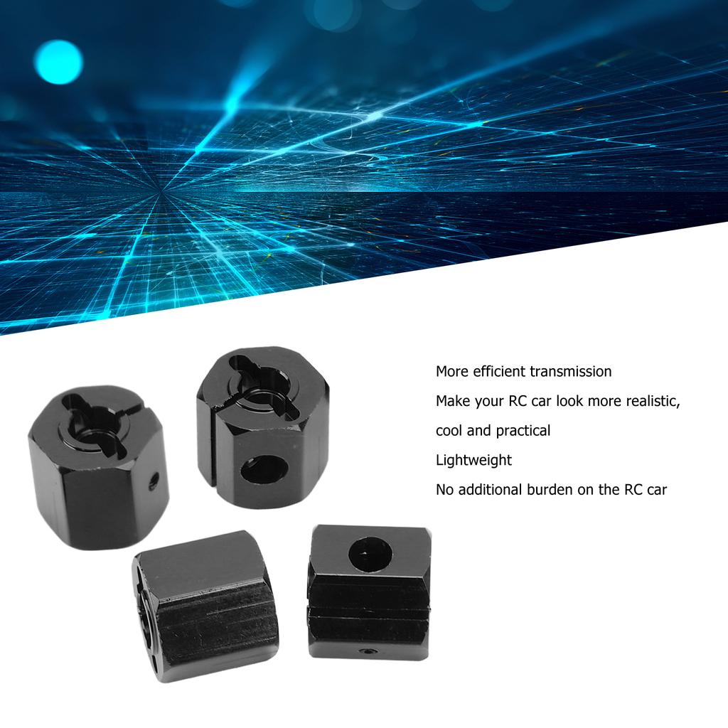 4PCS 12mm Hex Adapter Aluminum Alloy 12mm Wheel Hex Hub Drive Adapters for SCX10 90046 for D90 1Celsius10 RC Car