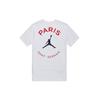 Air Paris Saint-Germain Логотип Печать Спортивная Круглый вырез Короткий рукав Белый Мужская DB6515-100