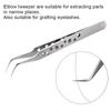 2pcs Stainless Steel Eyelash Extension Tweezers Volume Lashes Straight Curved Pick Up Eyelashes Individual Tweezer Makeup Tool