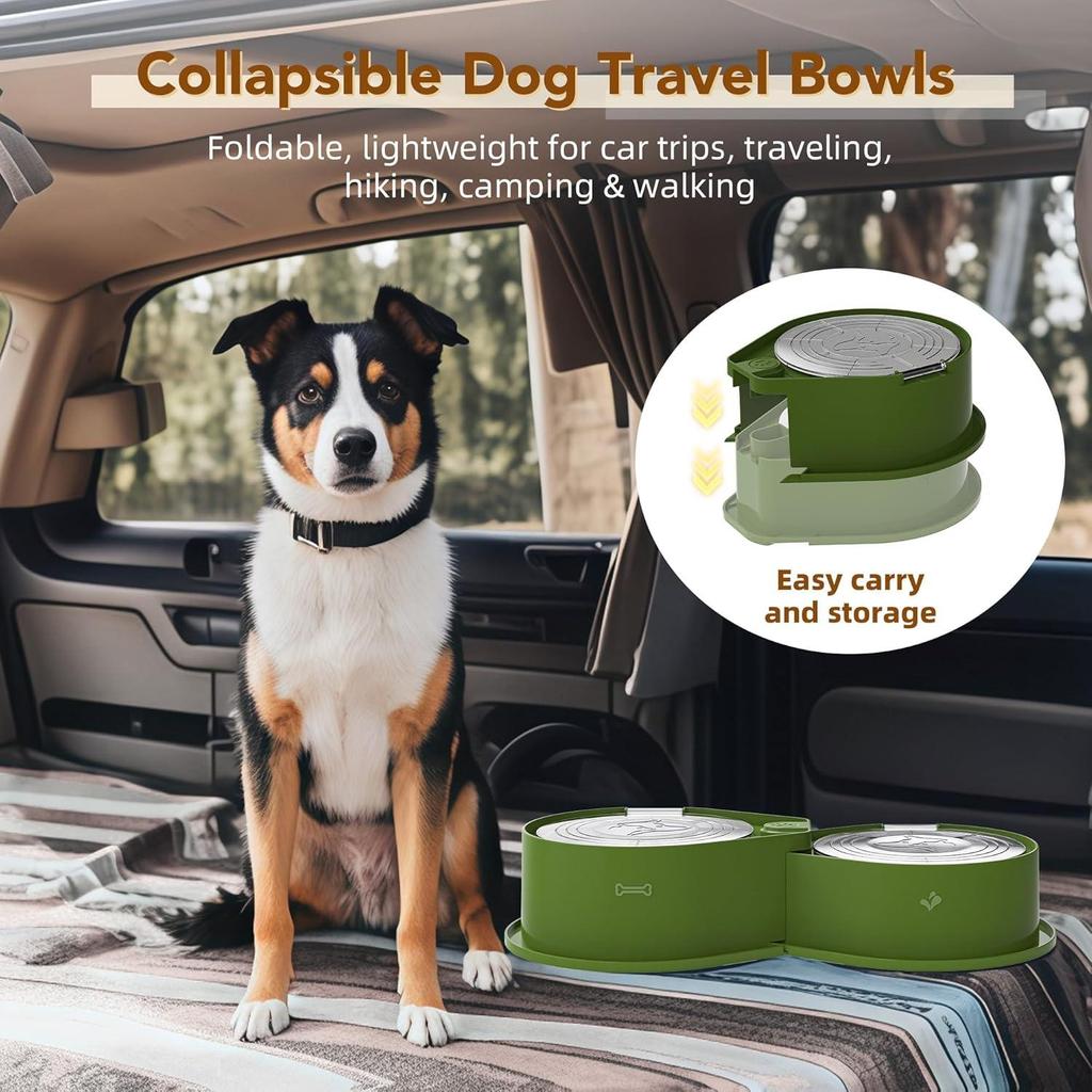 Large Capacity 304 Stainless Steel Bowls,Anti-Skid Food Water Set for Dogs Cats