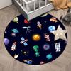 Круглый напольный коврик с мультяшным узором, ковер с принтом планеты астронавтов, украшение для дома, гостиной, противоскользящий коврик, дверной коврик