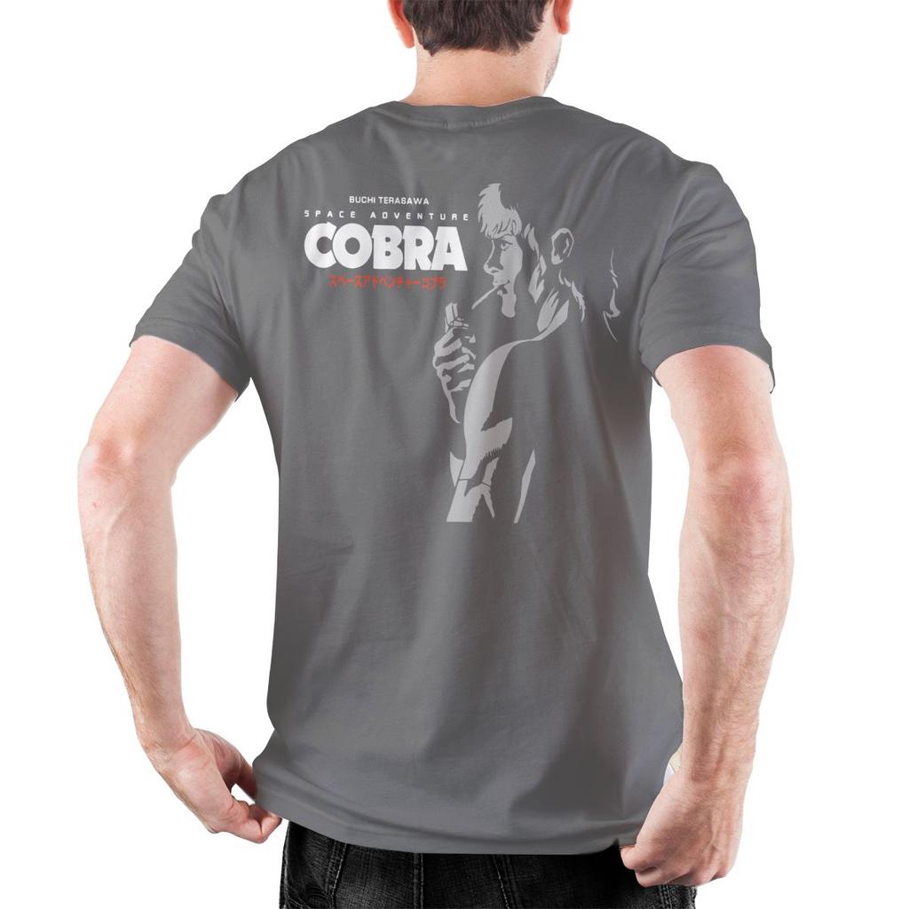 Футболки Space Adventure Cobra Мужские из чистого хлопка Винтажная футболка Круглый вырез Аниме Ретро Футболка Короткий рукав Топы Большой размер