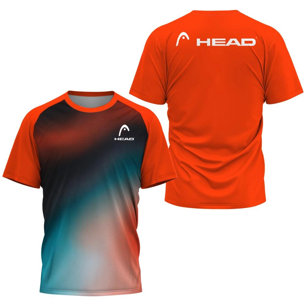 Модная теннисная тренировочная одежда с 3D-градиентным принтом футболка для мужчин, спортивная одежда для бадминтона на открытом воздухе, летние свободные топы с коротким рукавом