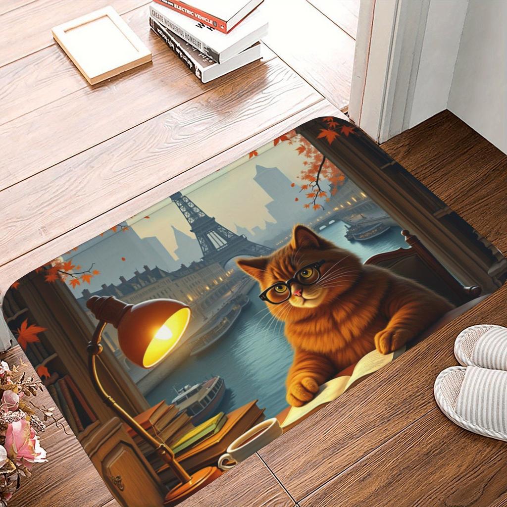 1PC Vintage Motorcycle Rider Kitchen Rug Non-Slip Door Mat Pop design Bathroom Rug Bath Mat Carpet for Home Sink Laundry Decor