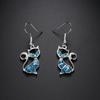 1Pair Trendy Women Elegant Gift Opal Cat Earrings Jewelry Hook Ear Stud Drop Dangle