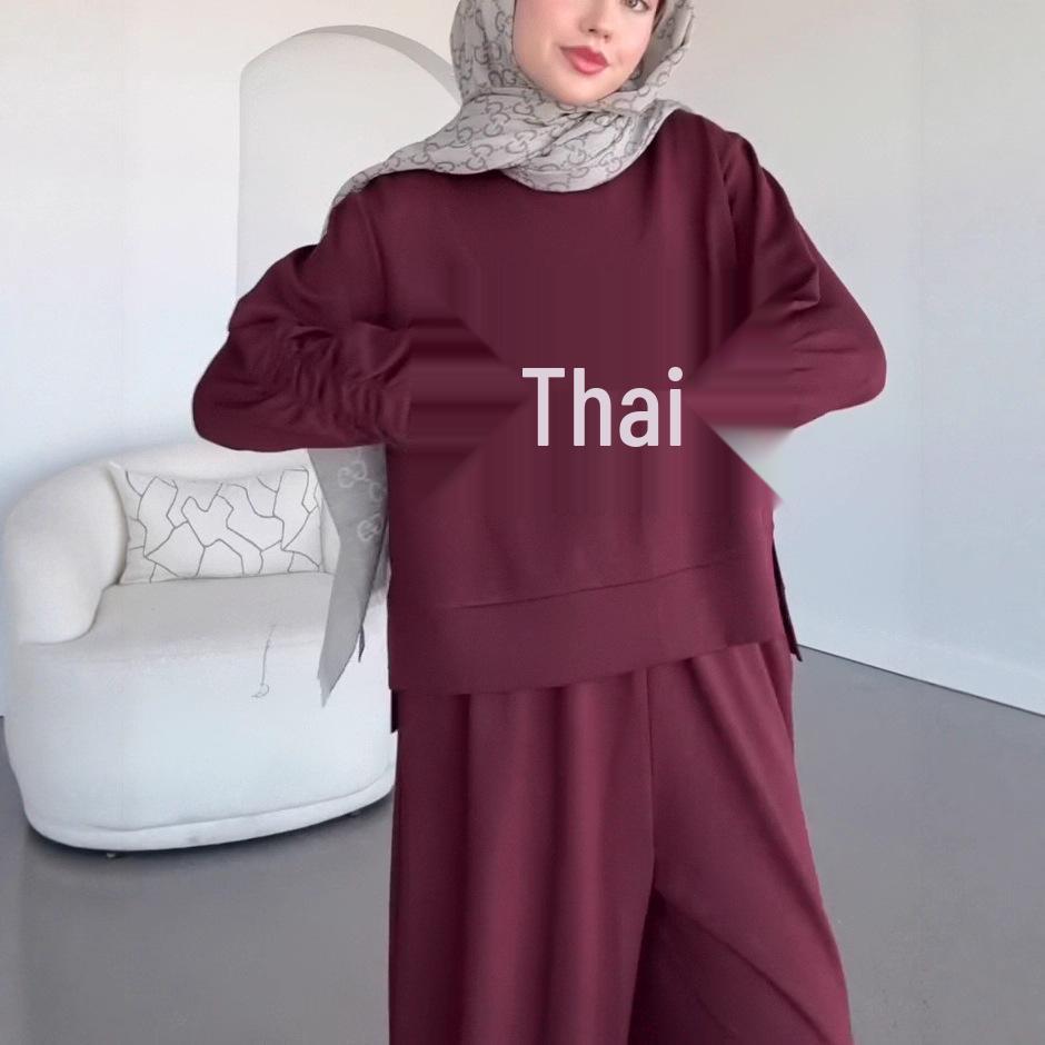 2025 Autumn Sporty Casual Women's Two-Piece: Long Sleeve Top & Loose Pants