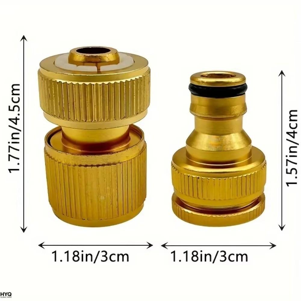 Copper Plated Hose Quick Connector Quick Connect Garden Watering Adapter for Garden Pipes