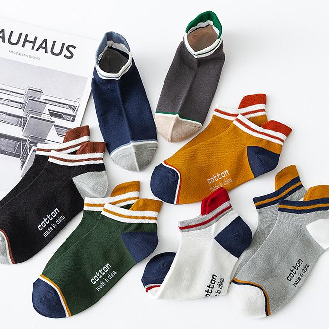 4 пары высококачественных мужских носков до щиколотки, дышащие хлопковые короткие повседневные белые носки с низкой трубкой, в полоску, противоизносные спортивные носки на высоком каблуке