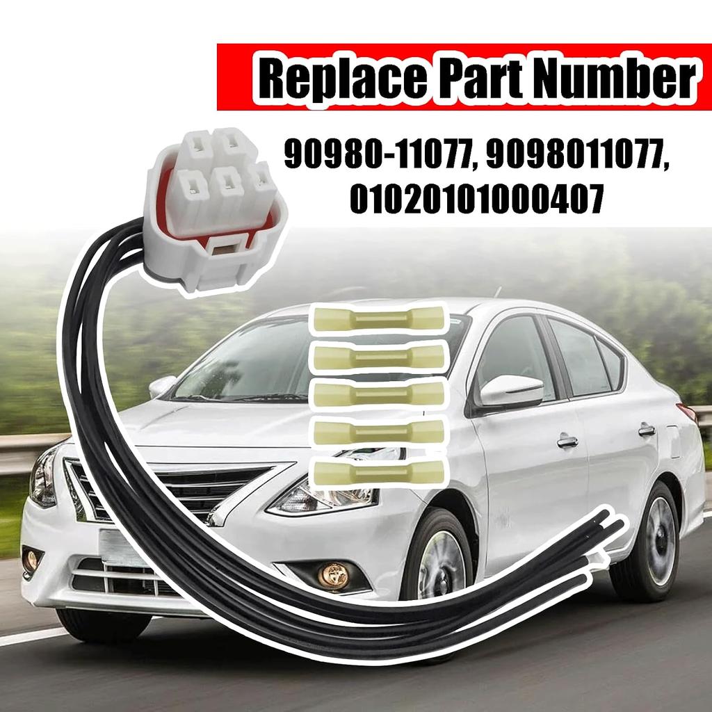 5 Pins Fuel Pump Harness Pigtail Toyota Hyundai Kia Lexus 9098011077 | Fuel pump connector plug replacement pigtail, OEM part 90980-11077 9098011077