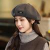 Осенняя женская восьмиугольная шляпа высокого класса, большой обхват головы, подчеркивающая лицо, маленький берет, элегантный темперамент, шляпа газетчика