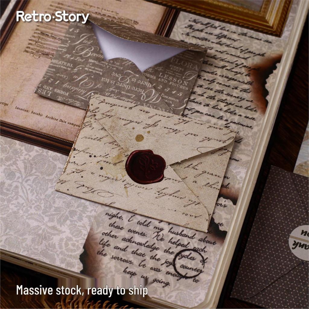 Мини-серия почтовых отправлений RetroStory: 20 Листов Креативных Декоративных Наклеек и Конвертов для Коллажа