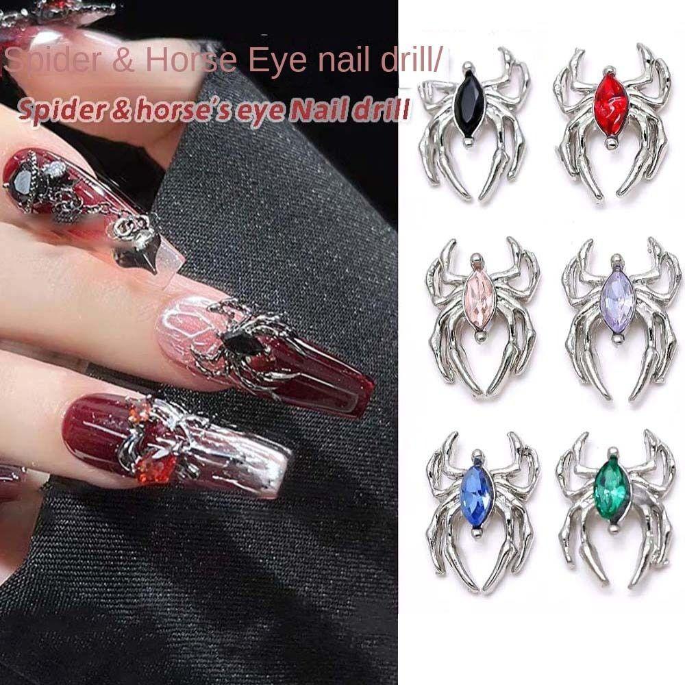 5pcs/set Nail Art Decorations Halloween Spider Nail Rhinestones Manicurist