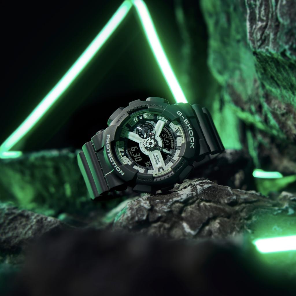 Casio Мужские часы G-SHOCK GA-110HD-8A, цифровые, ударопрочные, кварцевые, из смолы, водонепроницаемость 200 м